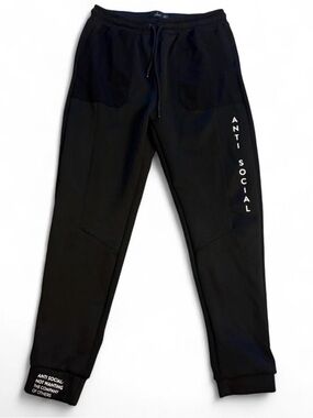 Public Record Anti Social Black Men's Jogger Sweatpants